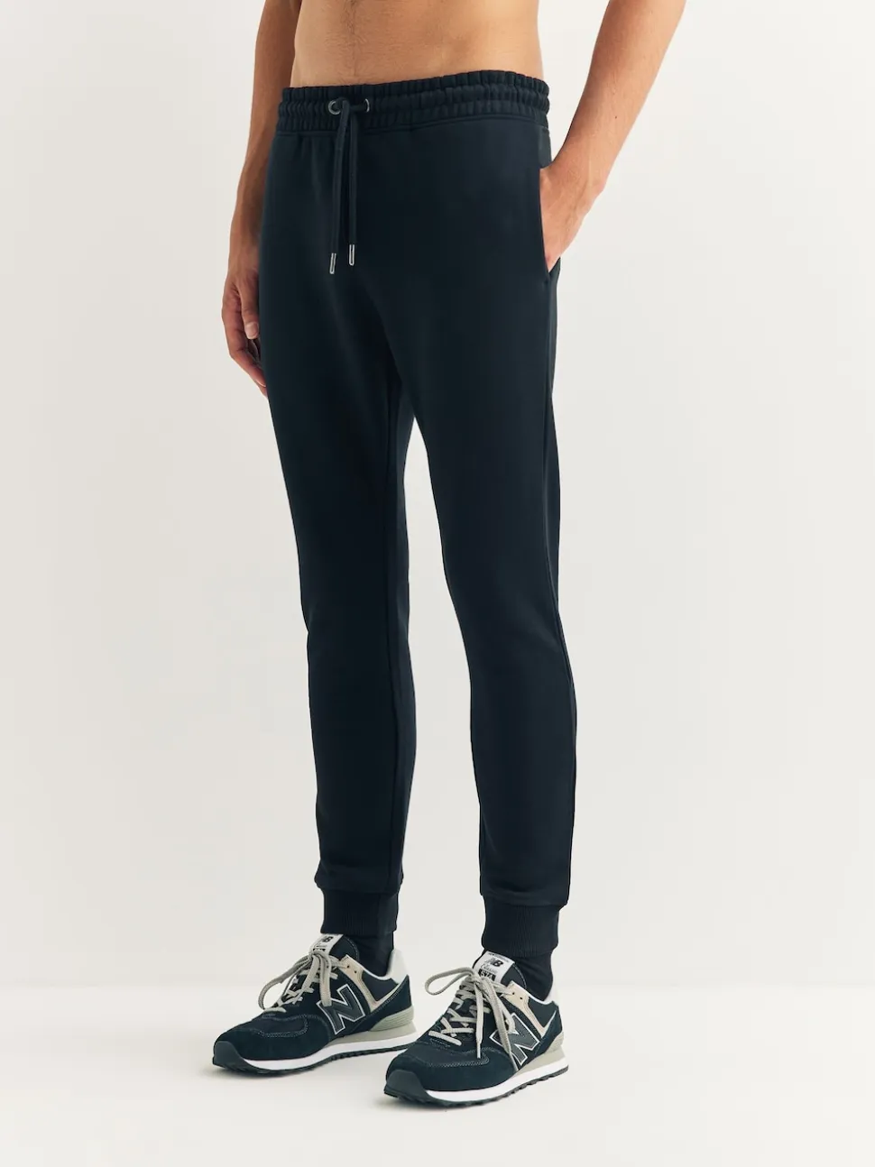 Black Skinny Fit Slim Fit Brushback Heavyweight Joggers
