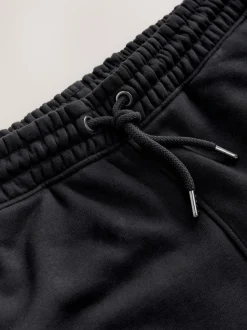 Black Skinny Fit Slim Fit Brushback Heavyweight Joggers