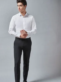 Black Skinny Fit Stretch Smart Trousers