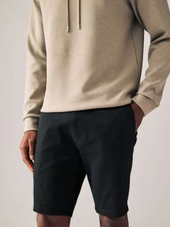 Black Skinny Fit Stretch Chinos Shorts
