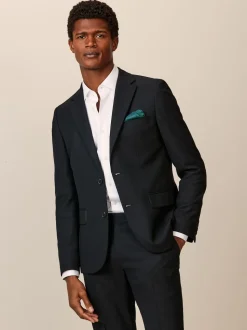 Black Skinny Fit Textured Suit Jacket