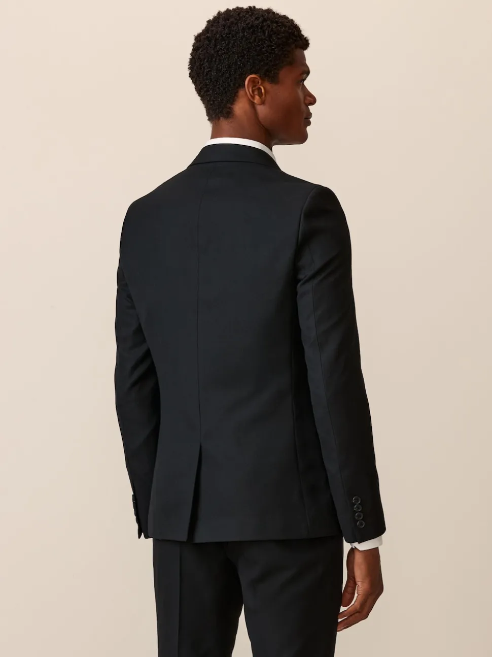 Black Skinny Fit Textured Suit Jacket