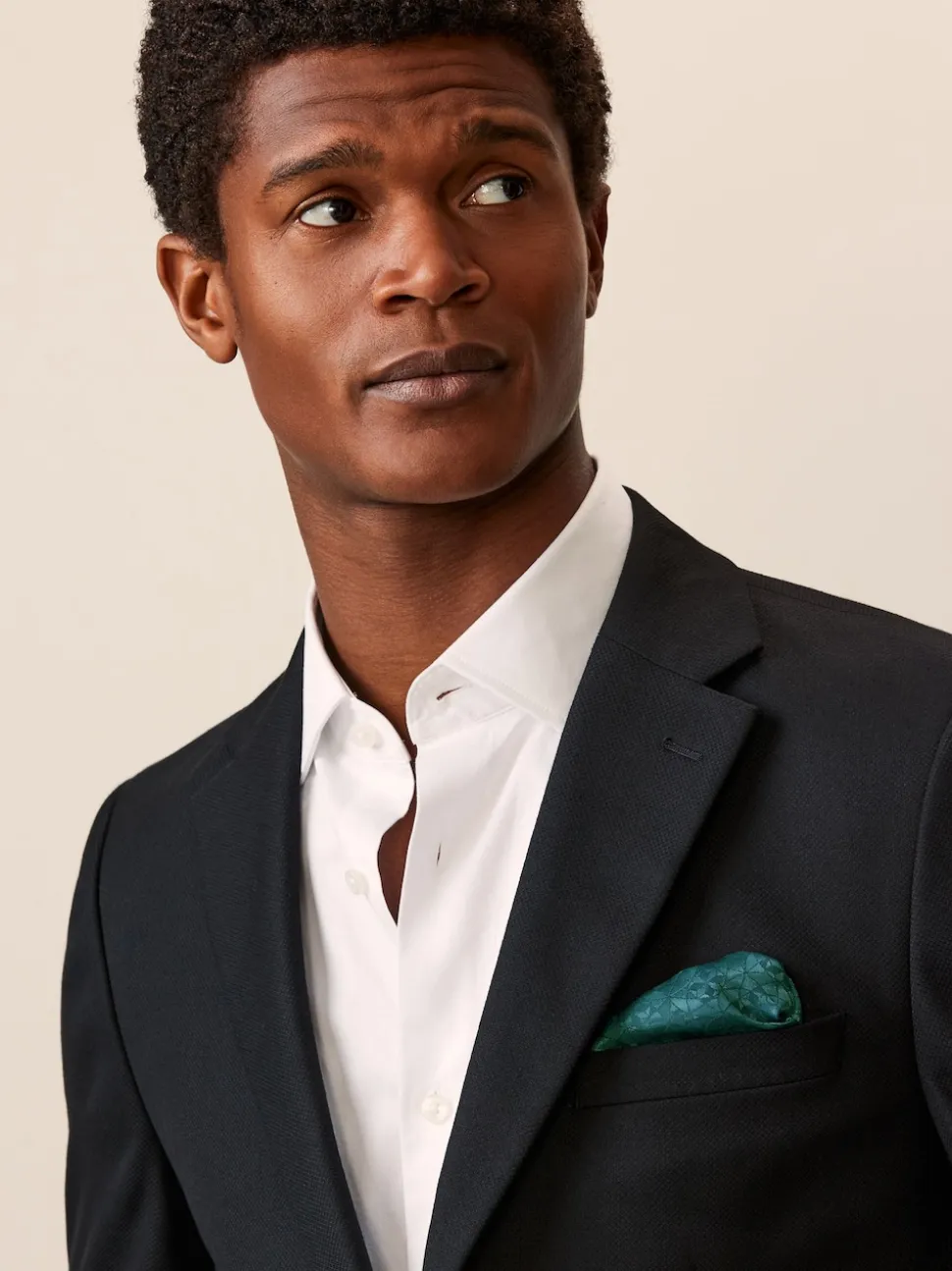 Black Skinny Fit Textured Suit Jacket