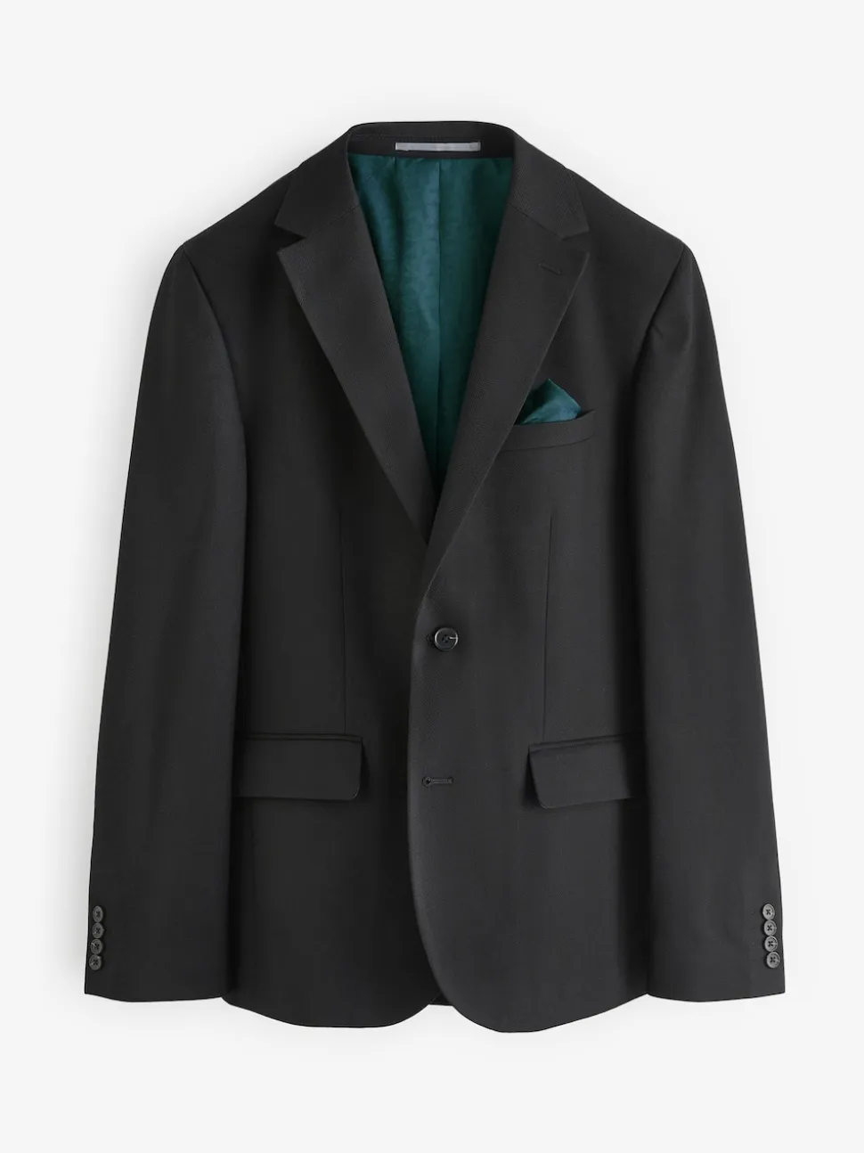 Black Skinny Fit Textured Suit Jacket