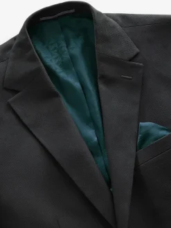 Black Skinny Fit Textured Suit Jacket