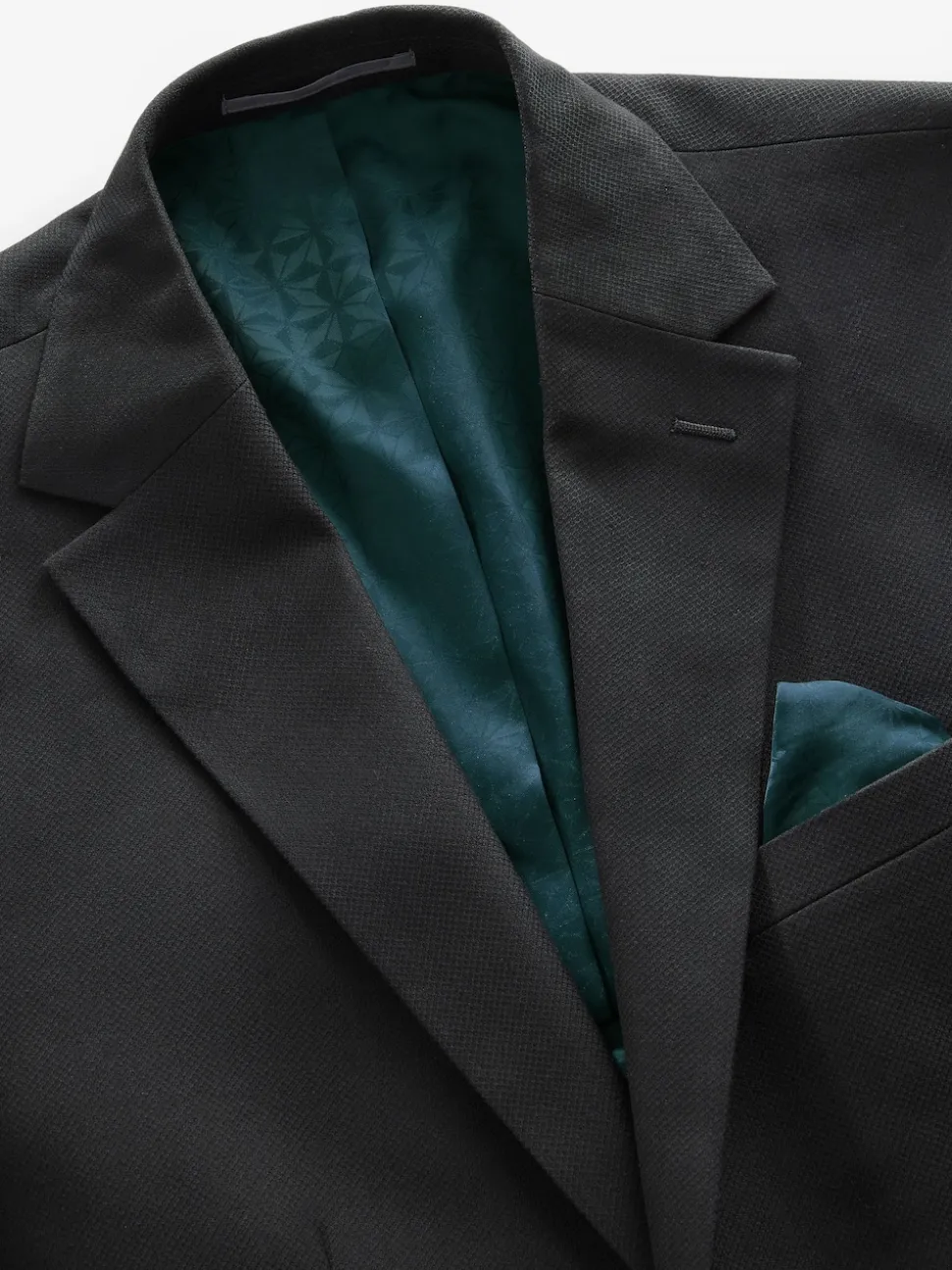 Black Skinny Fit Textured Suit Jacket