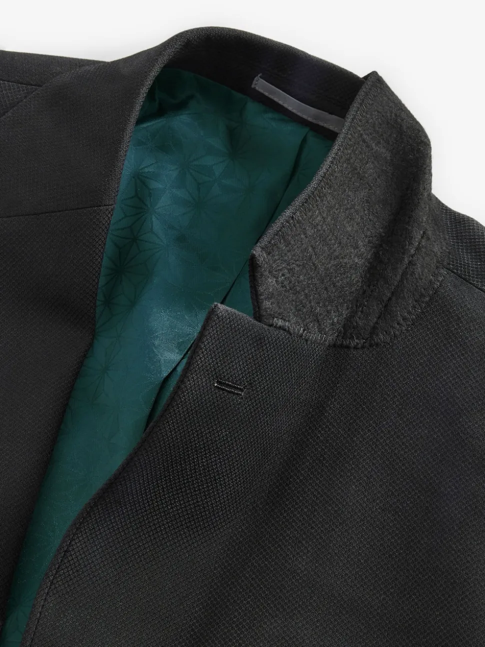 Black Skinny Fit Textured Suit Jacket