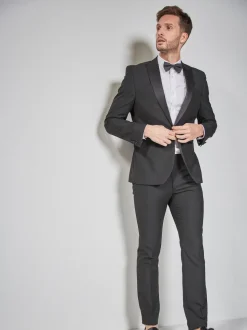 Black Skinny Fit Tuxedo Suit Jacket