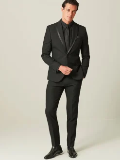 Black Skinny Fit Tuxedo Suit Jacket