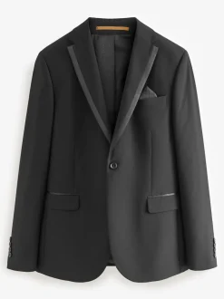 Black Skinny Fit Tuxedo Suit Jacket