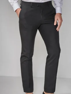 Black Skinny Fit Tuxedo Suit Trousers