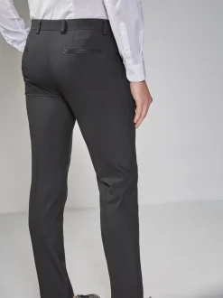 Black Skinny Fit Tuxedo Suit Trousers