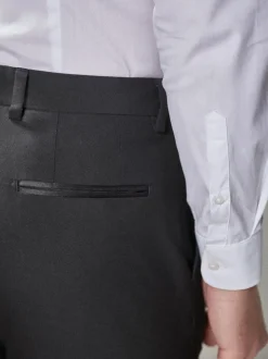 Black Skinny Fit Tuxedo Suit Trousers