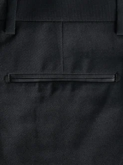 Black Skinny Fit Tuxedo Suit Trousers