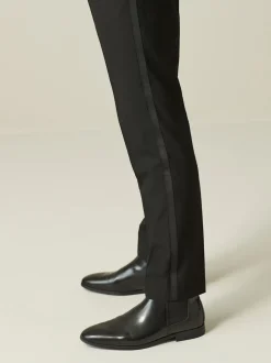 Black Skinny Fit Tuxedo Suit Trousers