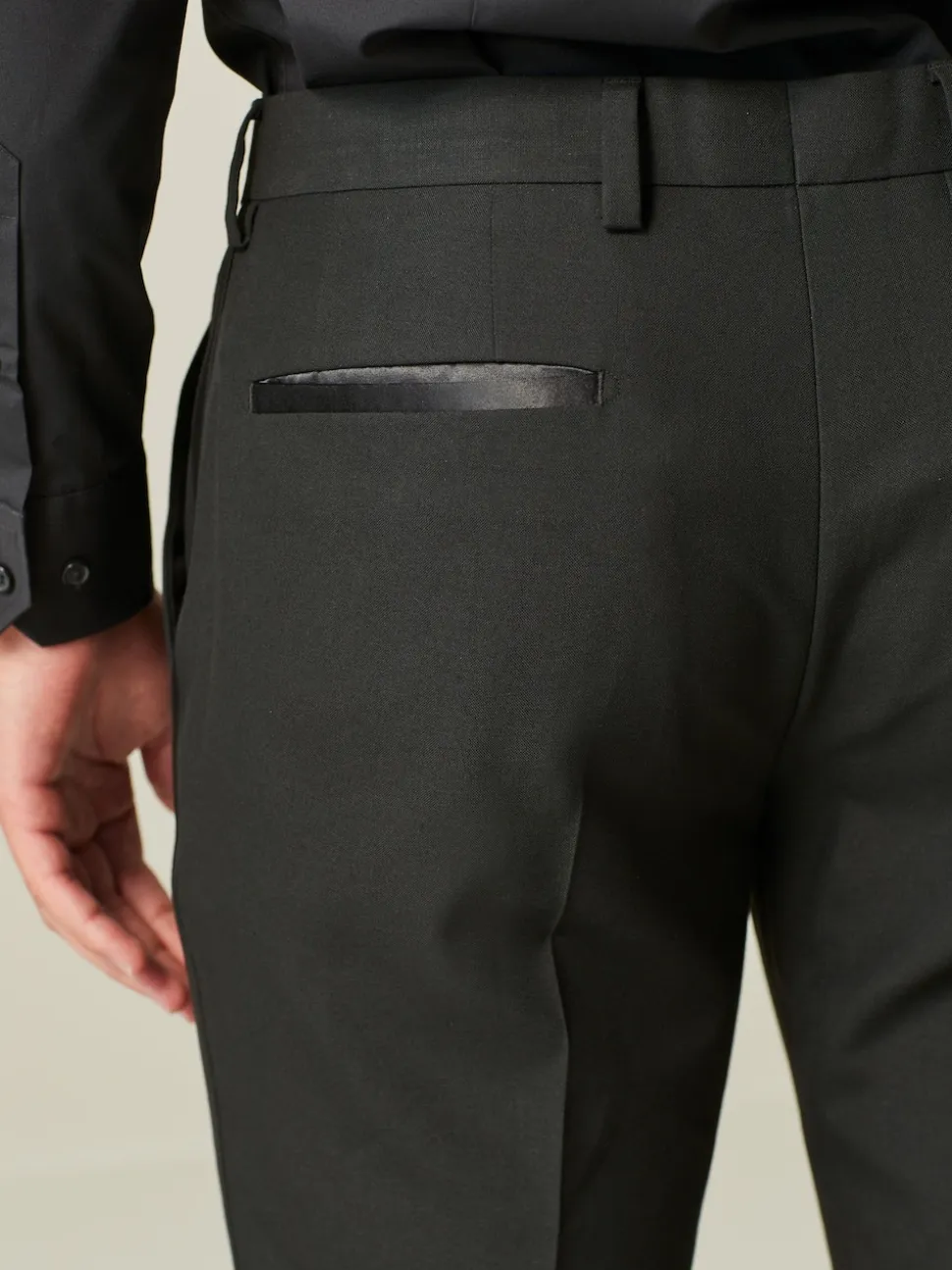 Black Skinny Fit Tuxedo Suit Trousers