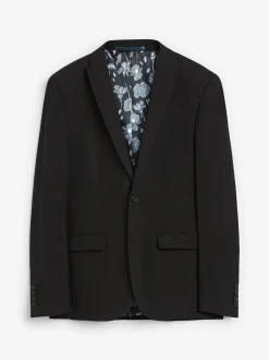 Black Skinny Fit Two Button Suit Jacket
