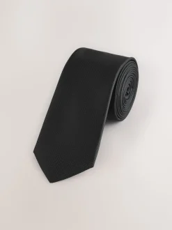 Black Skinny Textured Tie