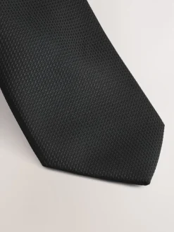 Black Skinny Textured Tie