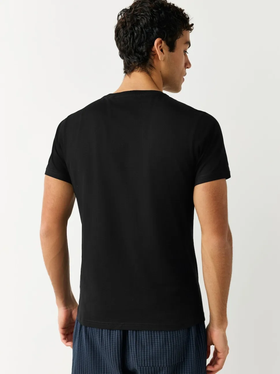 Black Slim Fit 100% Cotton Layering T-Shirts 2 Pack
