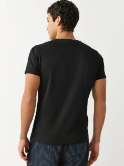 Black Slim Fit 100% Cotton Layering T-Shirts 5 Pack