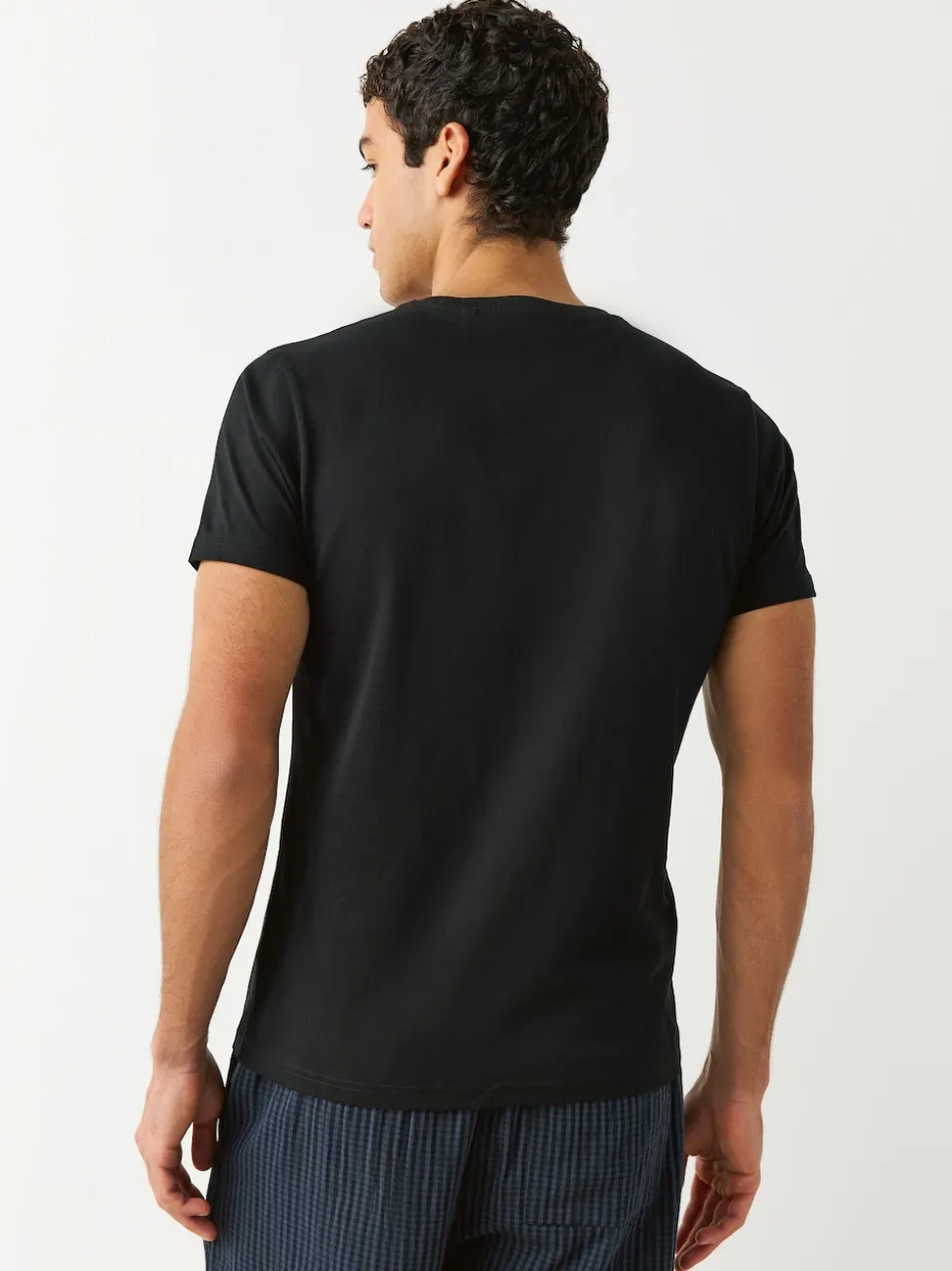 Black Slim Fit 100% Cotton Layering T-Shirts 5 Pack