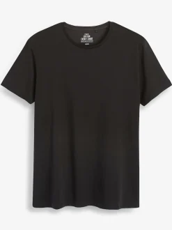 Black Slim Fit 100% Cotton Layering T-Shirts 5 Pack