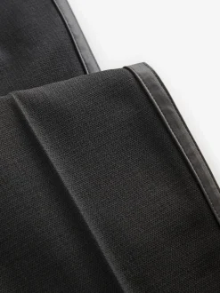 Black Slim Fit Adjustable Tuxedo Trousers With Wool