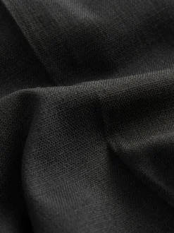 Black Slim Fit Adjustable Tuxedo Trousers With Wool