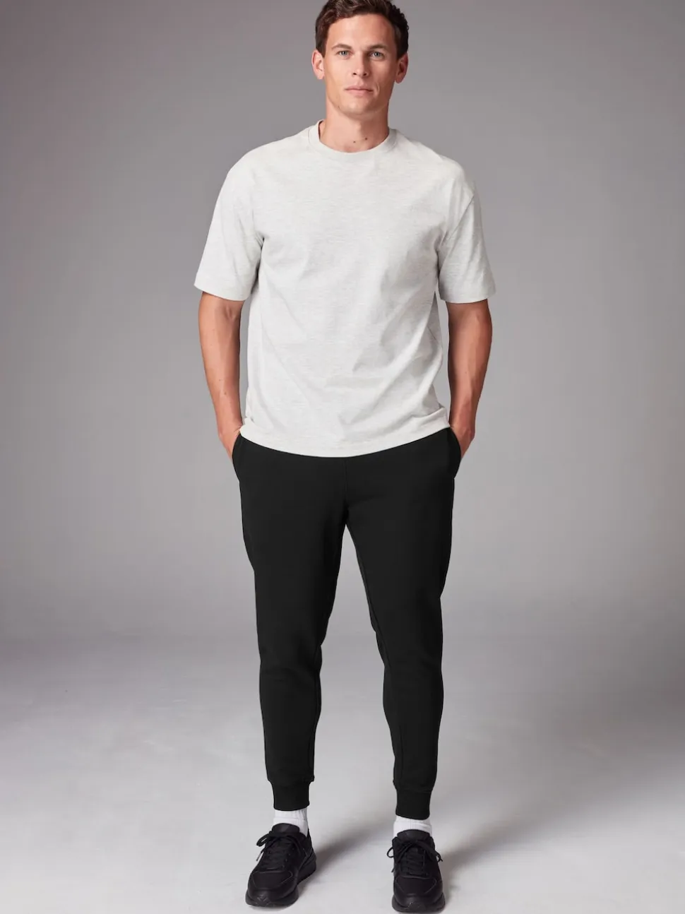Black Slim Fit Brushback Heavyweight 2 Pack Joggers