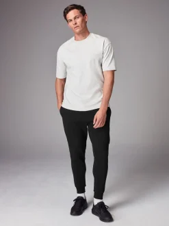 Black Slim Fit Brushback Heavyweight 2 Pack Joggers