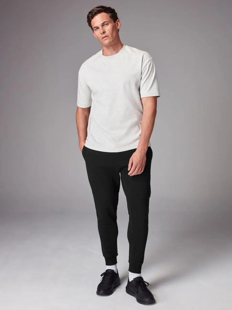 Black Slim Fit Brushback Heavyweight 2 Pack Joggers