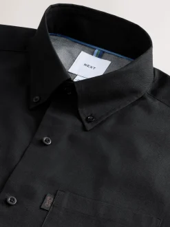 Black Slim Fit Button Down Easy Iron Oxford Shirt