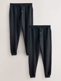 Black Slim Fit Cotton Rich Jersey Joggers 2 Pack