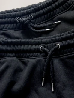Black Slim Fit Cotton Rich Jersey Joggers 2 Pack