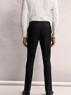 Black Slim Fit Elasticated Waist Motionflex Stretch Smart Trousers