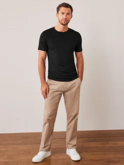 Black Slim Fit Essential Crew Neck Cotton T-Shirt