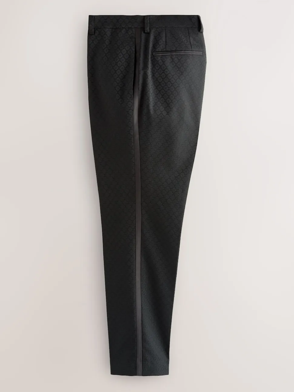 Black Slim Fit Jacquard Suit Trousers
