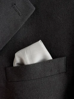 Black Slim Fit Linen-Blend Suit Jacket