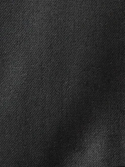 Black Slim Fit Linen-Blend Suit Jacket