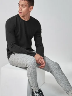 Black Slim Fit Long Sleeve Crew Neck T-Shirt