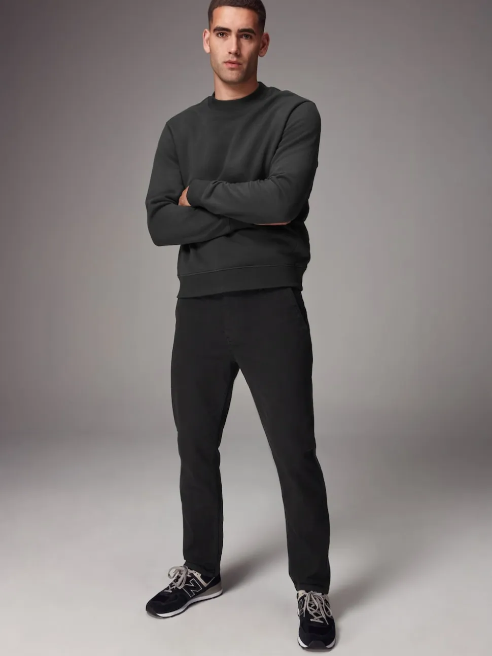 Black Slim Fit Motionflex Chino Trousers