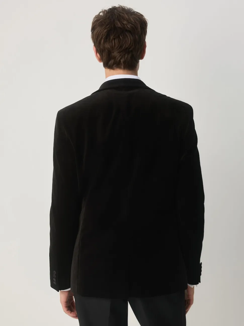 Black Slim Fit Motionflex Stretch Velvet Blazer