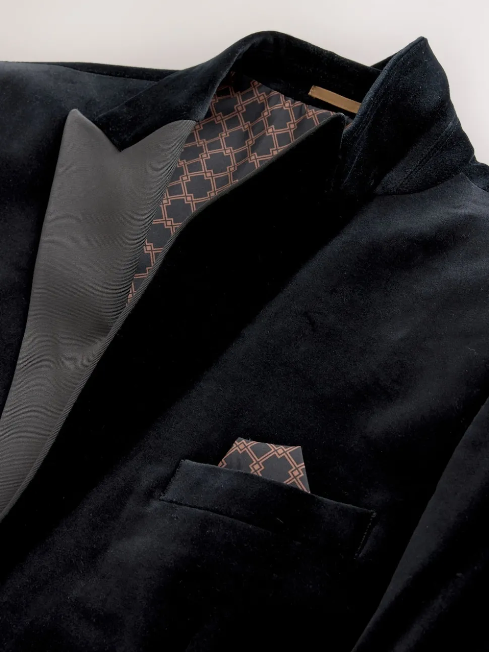 Black Slim Fit Motionflex Stretch Velvet Blazer