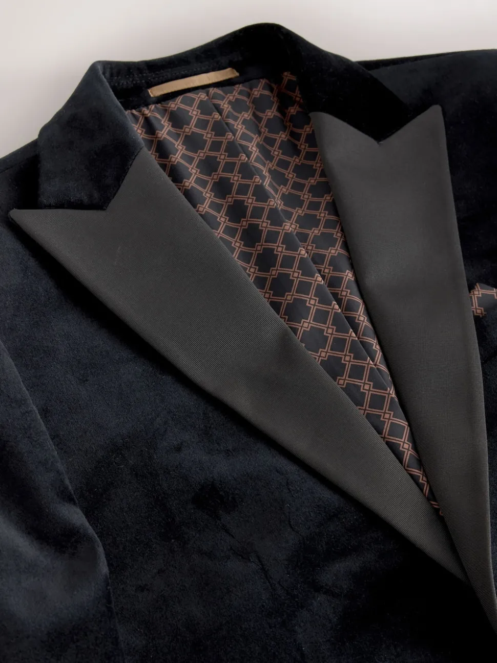 Black Slim Fit Motionflex Stretch Velvet Blazer