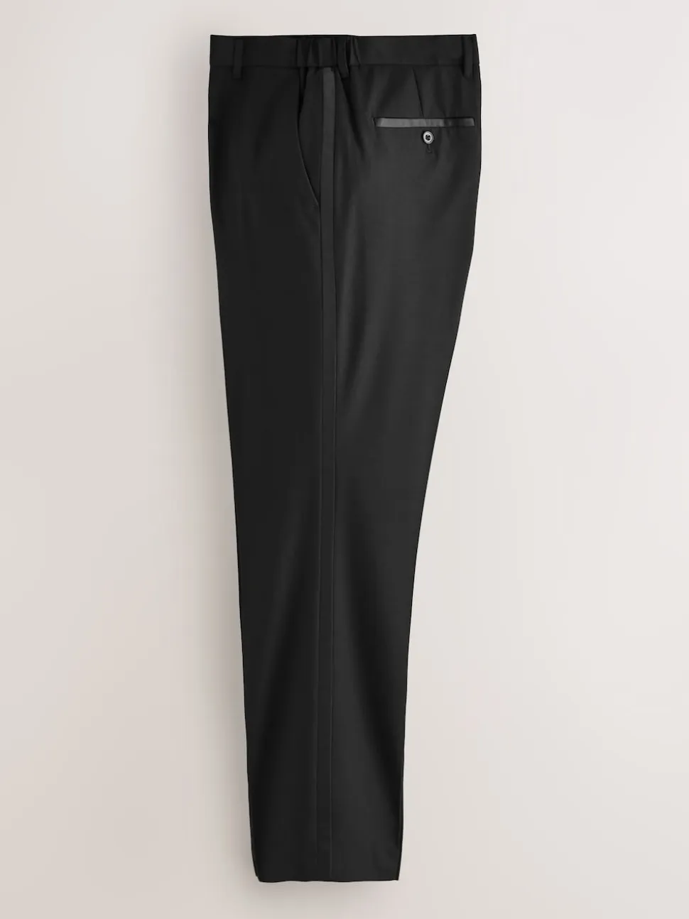 Black Slim Fit Motionflex Textured Tuxedo Trousers With Side Tape