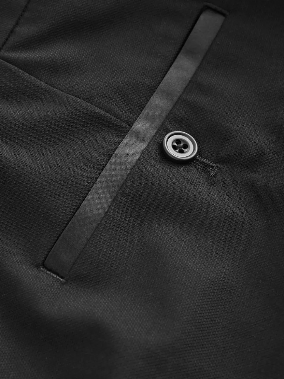 Black Slim Fit Motionflex Textured Tuxedo Trousers With Side Tape