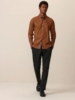 Black Slim Fit Plain Front Smart Trousers