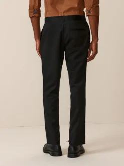 Black Slim Fit Plain Front Smart Trousers