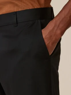Black Slim Fit Plain Front Smart Trousers